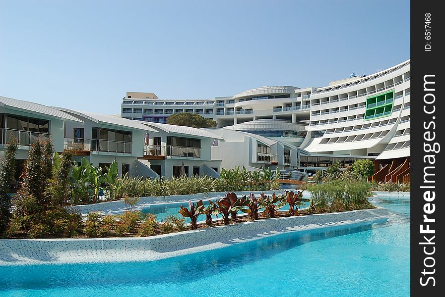 New modern turkish hotel with swimming pool