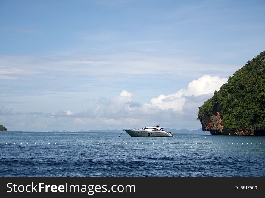 Boat near an island