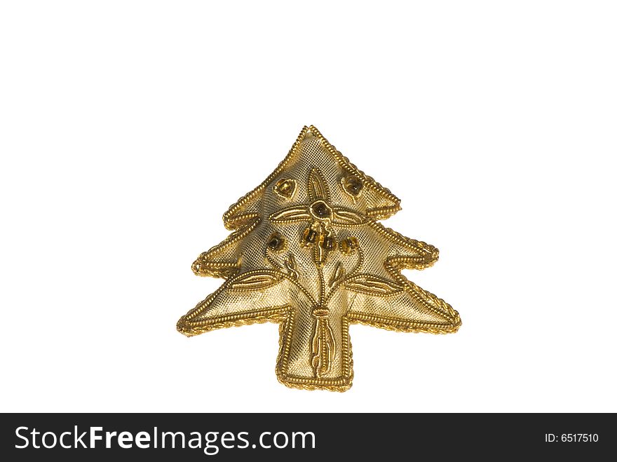 Gold fir-tree for christmas and celebration