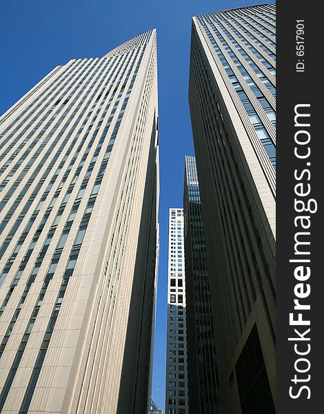 Modern Skyscrapers At Wide Angle