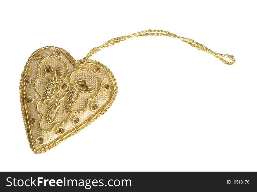Gold heart for valentin day