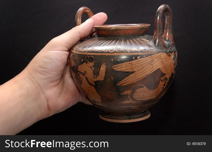 Ancient Greek Vase In A Hand