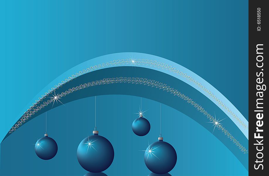 Beautiful  baubles on blue background. Beautiful  baubles on blue background