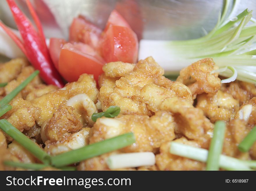 Photograph of fried squid seafood