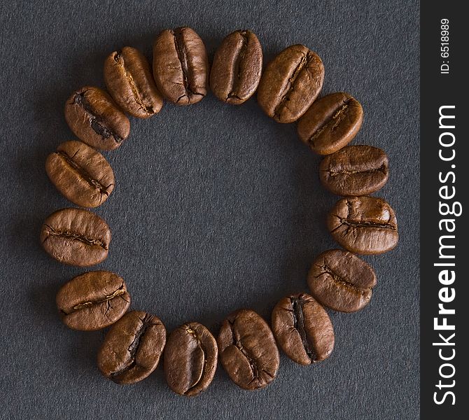 Coffee beans on a dark background. Coffee beans on a dark background