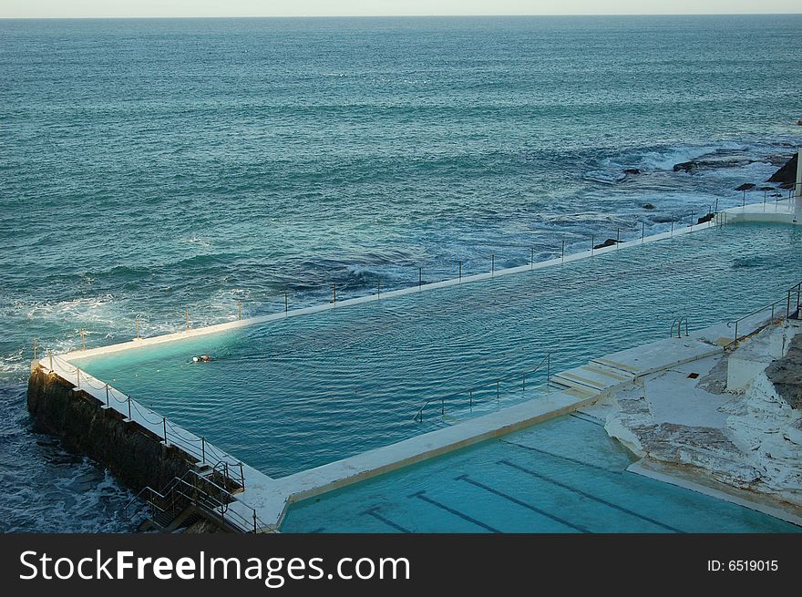 Swimming pool with ocean water in Sydney, Australia. Swimming pool with ocean water in Sydney, Australia