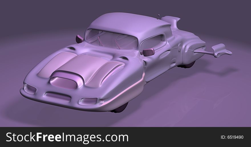 Future old Flying Purple car