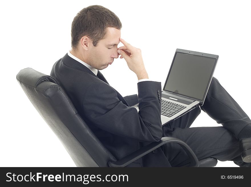 Young businessman with notebook