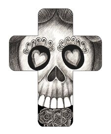 Art Skull Cross Day Of The Dead. Royalty Free Stock Photography