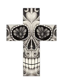 Art Skull Cross Day Of The Dead. Stock Photo