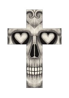 Art Skull Cross Tattoo. Royalty Free Stock Image