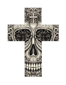 Art Skull Cross Day Of The Dead. Royalty Free Stock Photos