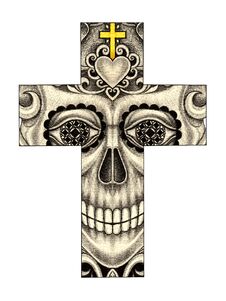 Art Skull Cross Day Of The Dead. Stock Photos
