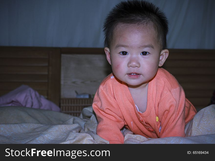 A cute portrait of an Asian baby. A cute portrait of an Asian baby.
