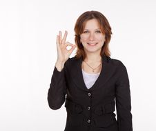 Young Business Woman Showing A Gesture All Is Good Royalty Free Stock Photos