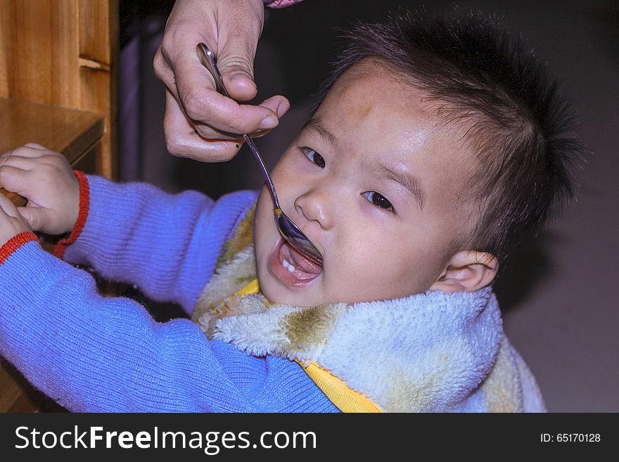 A cute portrait of an Asian baby. A cute portrait of an Asian baby.