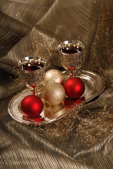 New Year And Wine Glass Royalty Free Stock Images