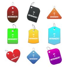 Colored Tags - Be A Winner 2 Royalty Free Stock Photos