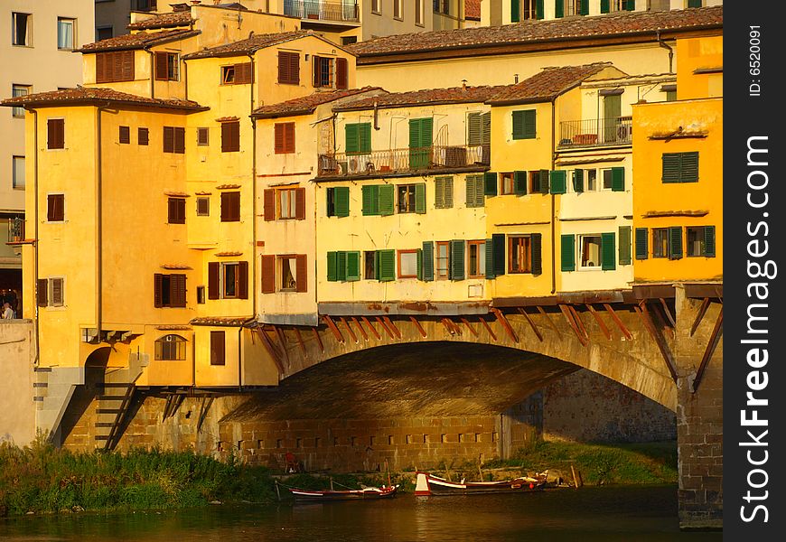 A suggestive glimpse of Ponte Vecchio in Florence