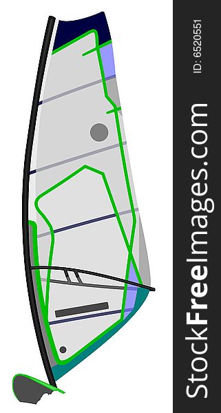 Accurate windsurfer illustration traced from a true photo