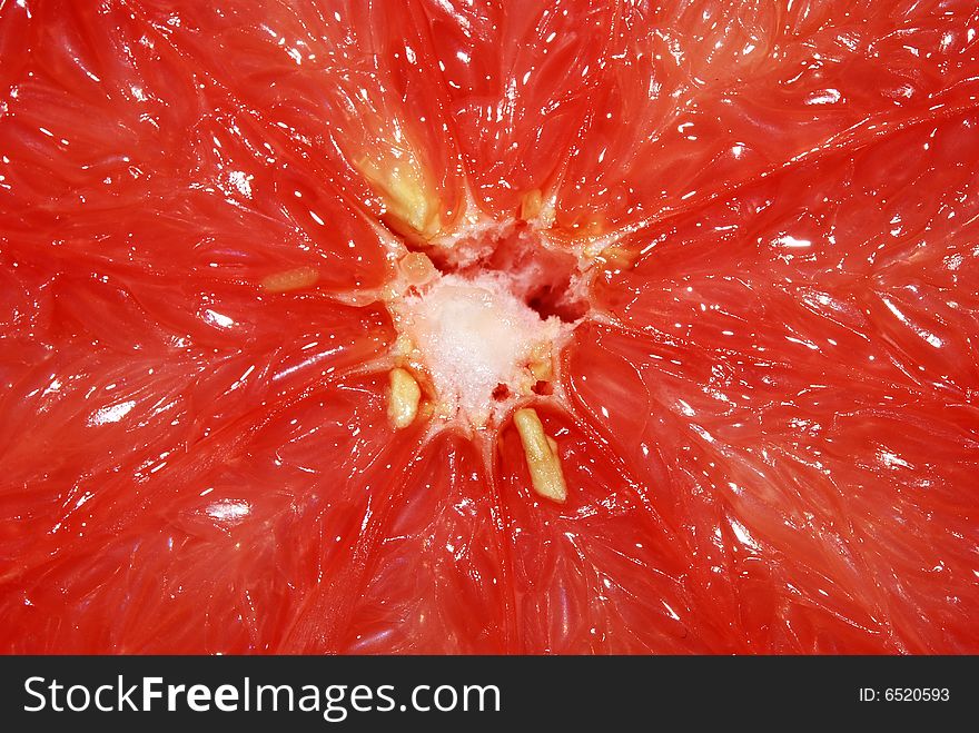Close-up image of juicy grapefruit