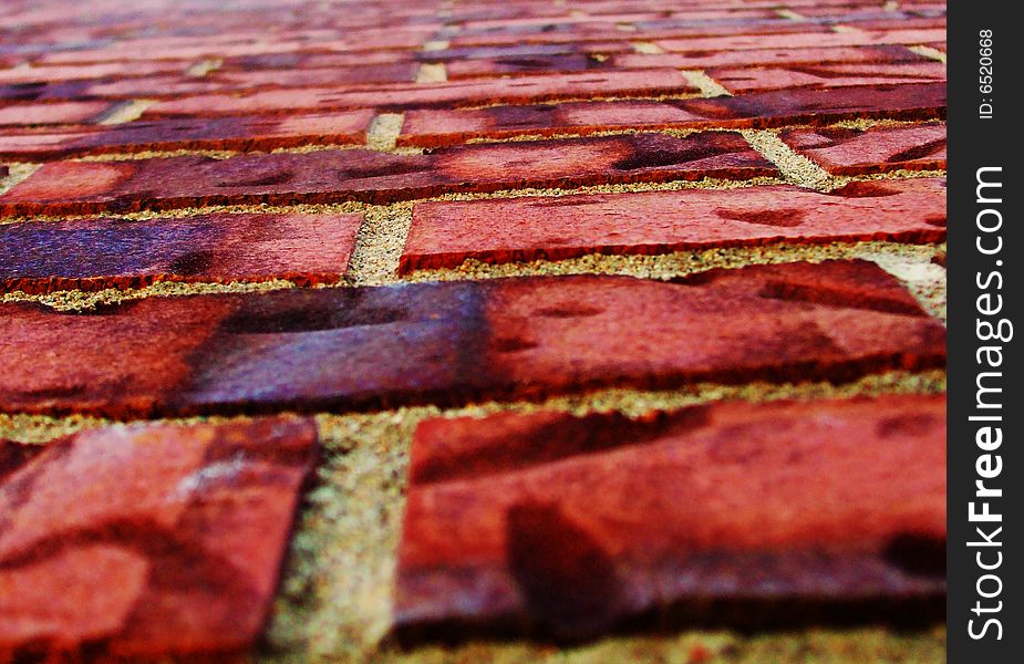 A red brick wall shot with a perspective point of view. A red brick wall shot with a perspective point of view