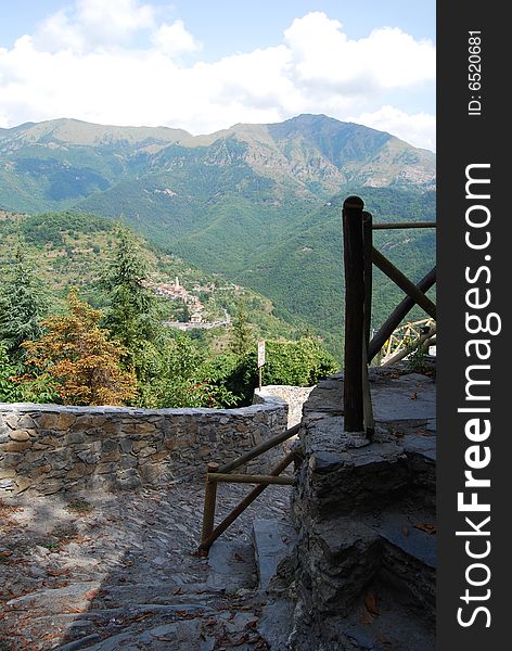 View from Triora in Liguria, Italy, a medioeval village historically associated with witches