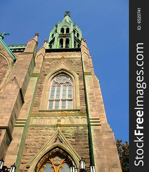 Picture of a Montreal Church at the corner of Beaubien and St-Denis. Picture of a Montreal Church at the corner of Beaubien and St-Denis