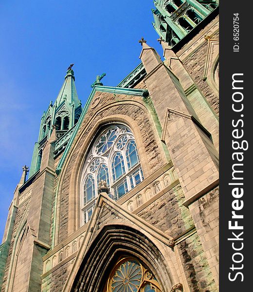 Picture of a Montreal Church at the corner of Beaubien and St-Denis. Picture of a Montreal Church at the corner of Beaubien and St-Denis