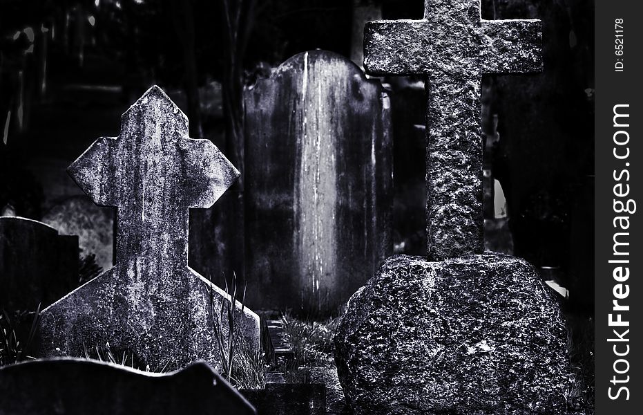 Detail of a graveyard in london. Detail of a graveyard in london