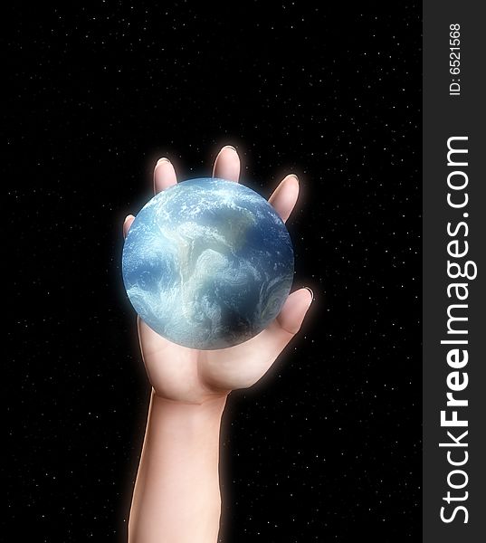 Hand About To Grab Earth