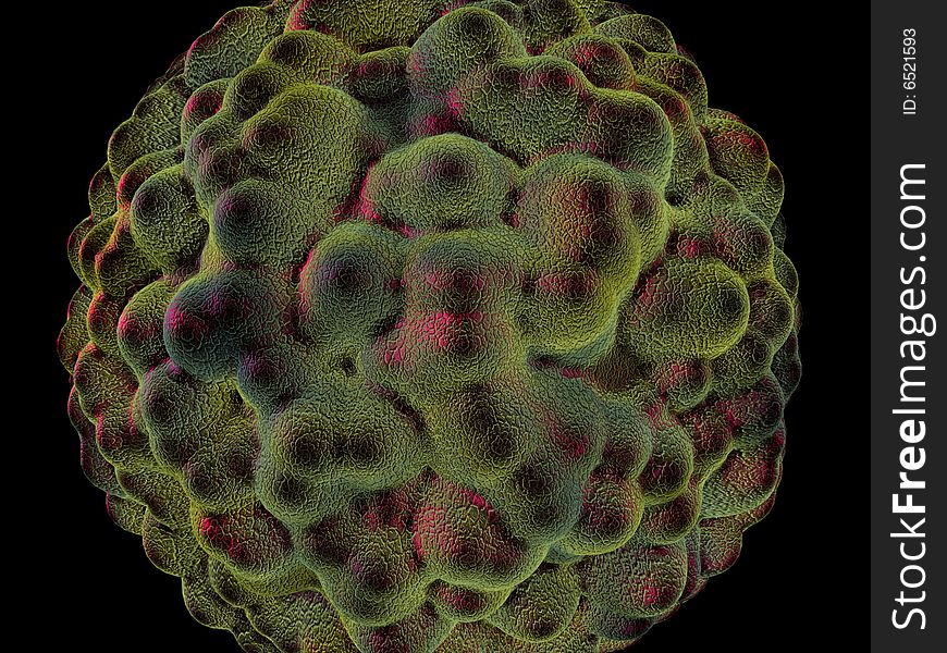 Alien micro unknown fantasy colorful object in black background