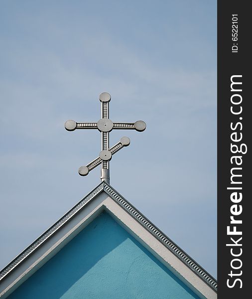 Cross on the blue sky