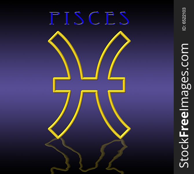 Illustration of pisces zodiac sign. Illustration of pisces zodiac sign