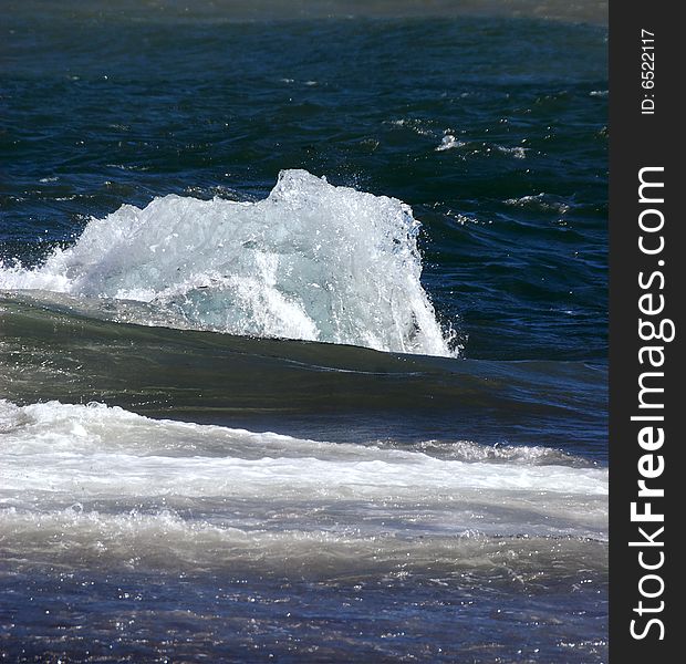 Segment of glacier ice in the sea. Segment of glacier ice in the sea