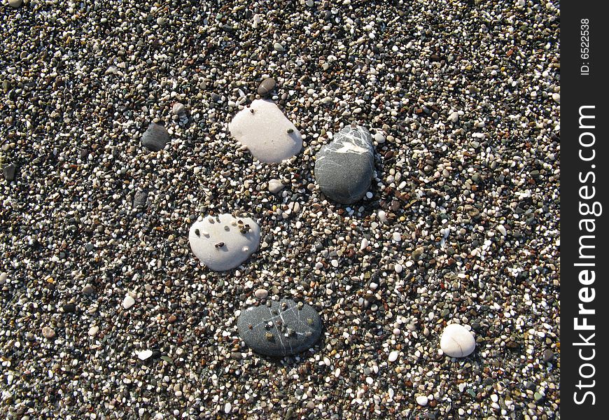 Stones in pebble, mediterranean beach