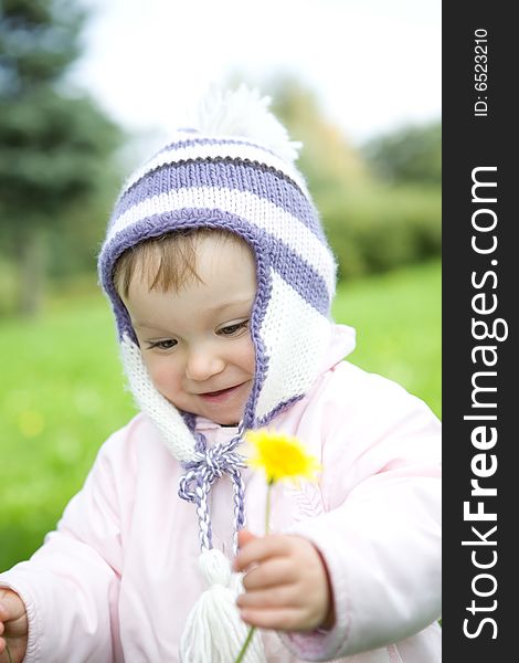 Portrait of sweet baby girl in park. Portrait of sweet baby girl in park