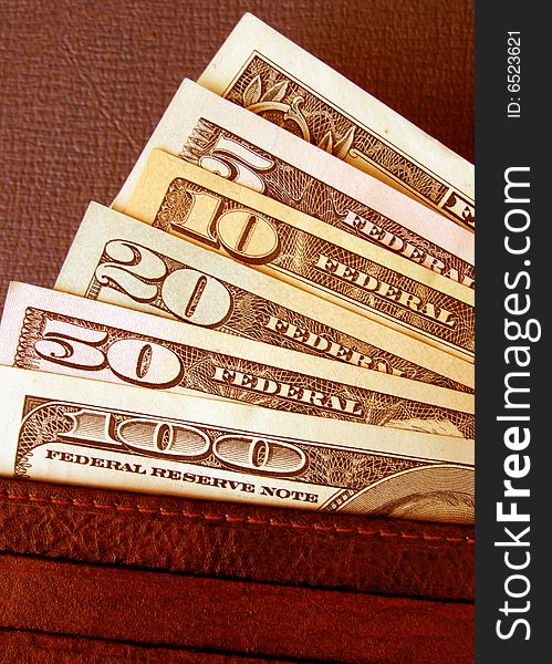Close up of US dollars
