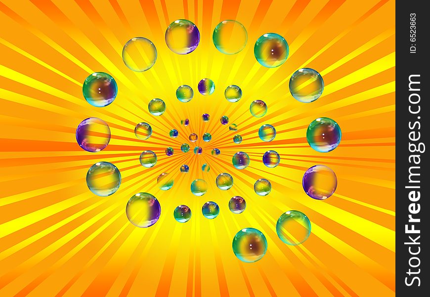 A vortex of colors bubbles