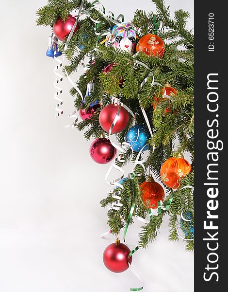 Colorful ornament hanging on Christmas tree. Colorful ornament hanging on Christmas tree