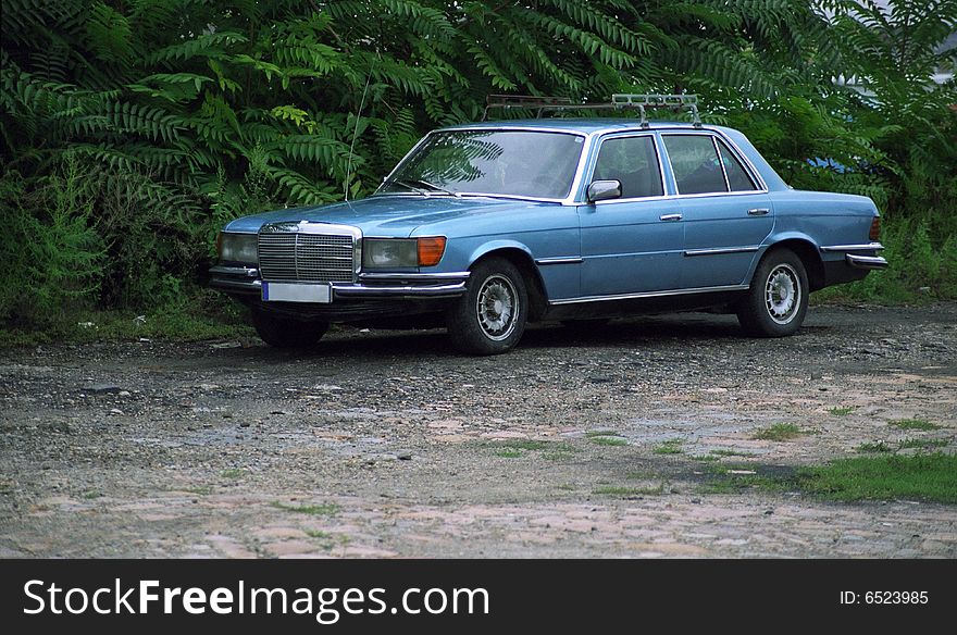 Old abondonned wrecked classic car. Old abondonned wrecked classic car