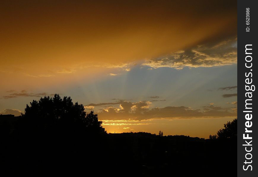 Sunset in Brno - Czech republic - near student's college