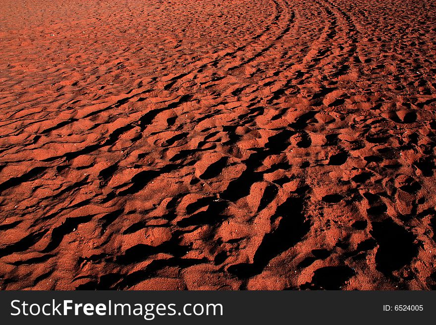 Picture of sand and different traces