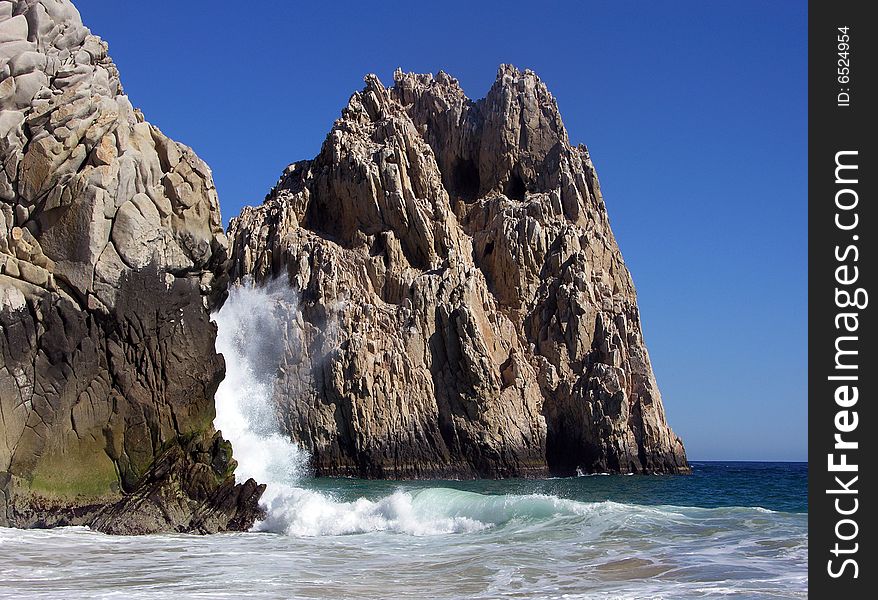Scenic view on rocky Lovers' beach in Cabo San Lucas, Mexico. Scenic view on rocky Lovers' beach in Cabo San Lucas, Mexico.