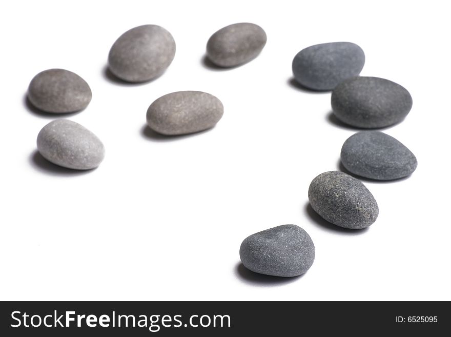 Arrangement of stones on white background. Arrangement of stones on white background