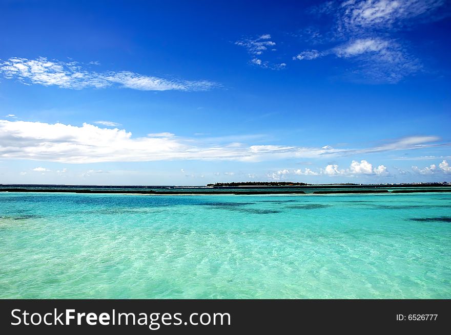 Landscape of an maldivian island
