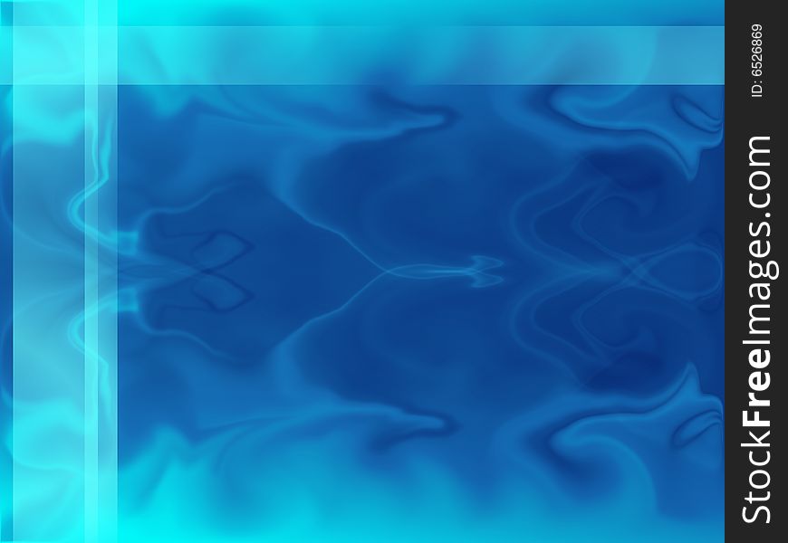 Slide template with cold colors and  symmetric warped swirls. Slide template with cold colors and  symmetric warped swirls