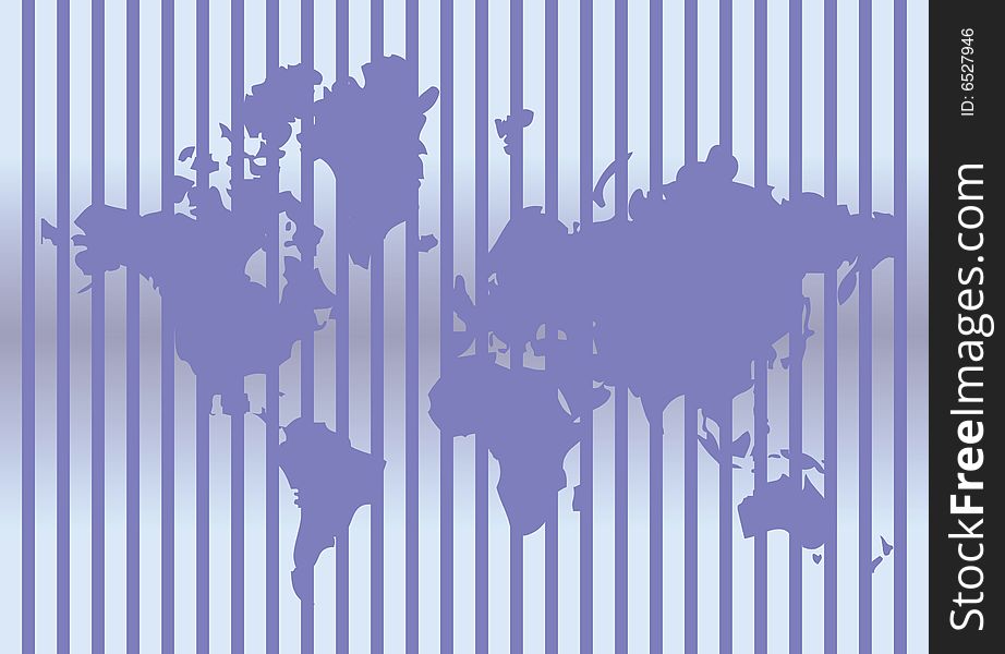 Abstract map of world in dark blue colour. Vector illustration