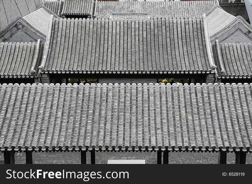 Roof with gray tile,chinese traditional building. Roof with gray tile,chinese traditional building