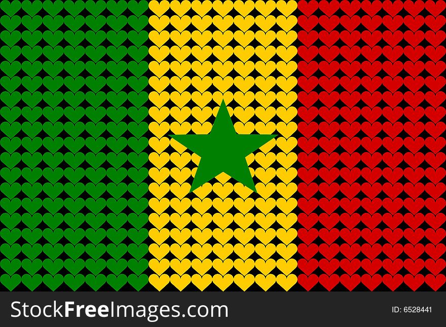 An illustration of Senegalese flag. An illustration of Senegalese flag